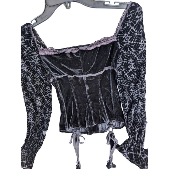 Shrine Women's Gothic Corset Top Mini Skirt Set Vintage Halloween Costume Y2K - Picture 6 of 13